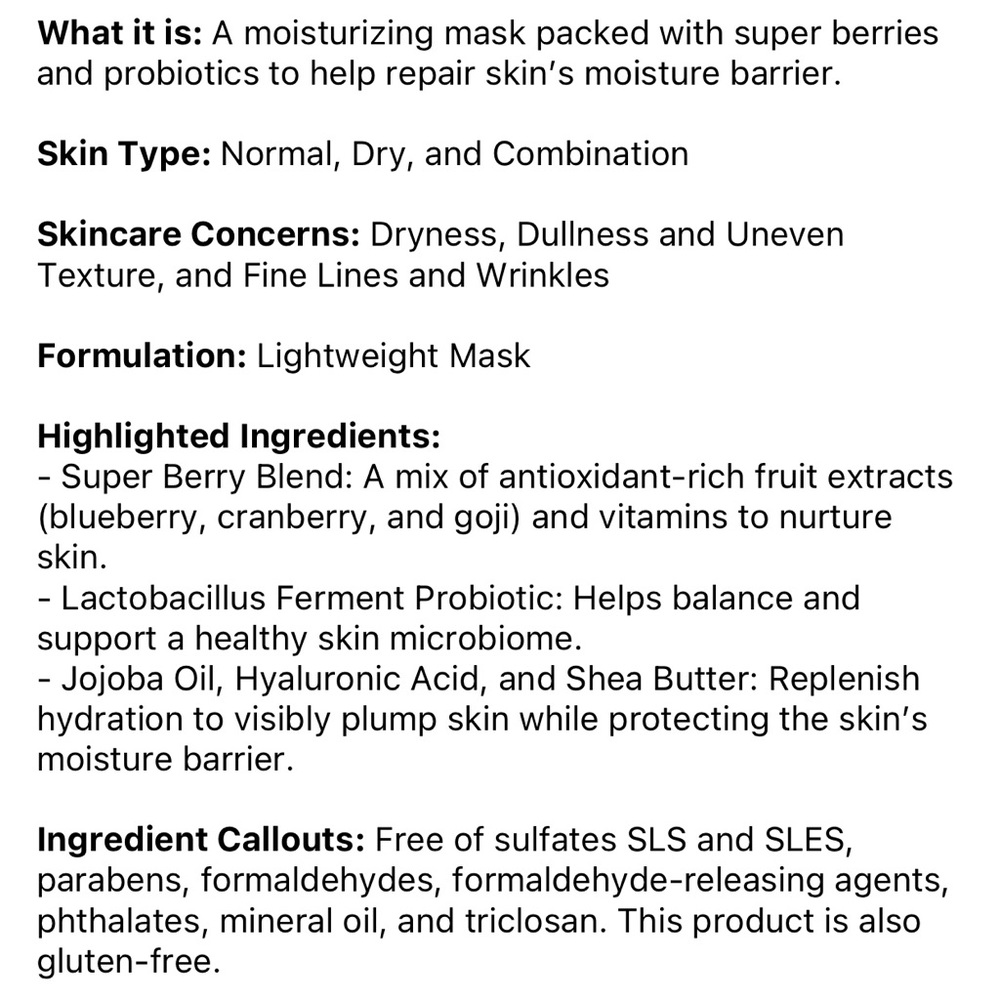 GLAMGLOW BerryGlow Probiotic Recovery Mask - Picture 4 of 6